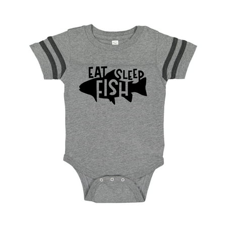 

Inktastic Eat Sleep Fish Silhouette Gift Baby Boy or Baby Girl Bodysuit