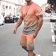 thumbnail image 4 of Mens Pantalones Casuales Cuello Redondo Impresión de Manga Corta Blusa Y Pantalones Cortos Traje, Pantalones de Traje para Hombres, 4 of 5