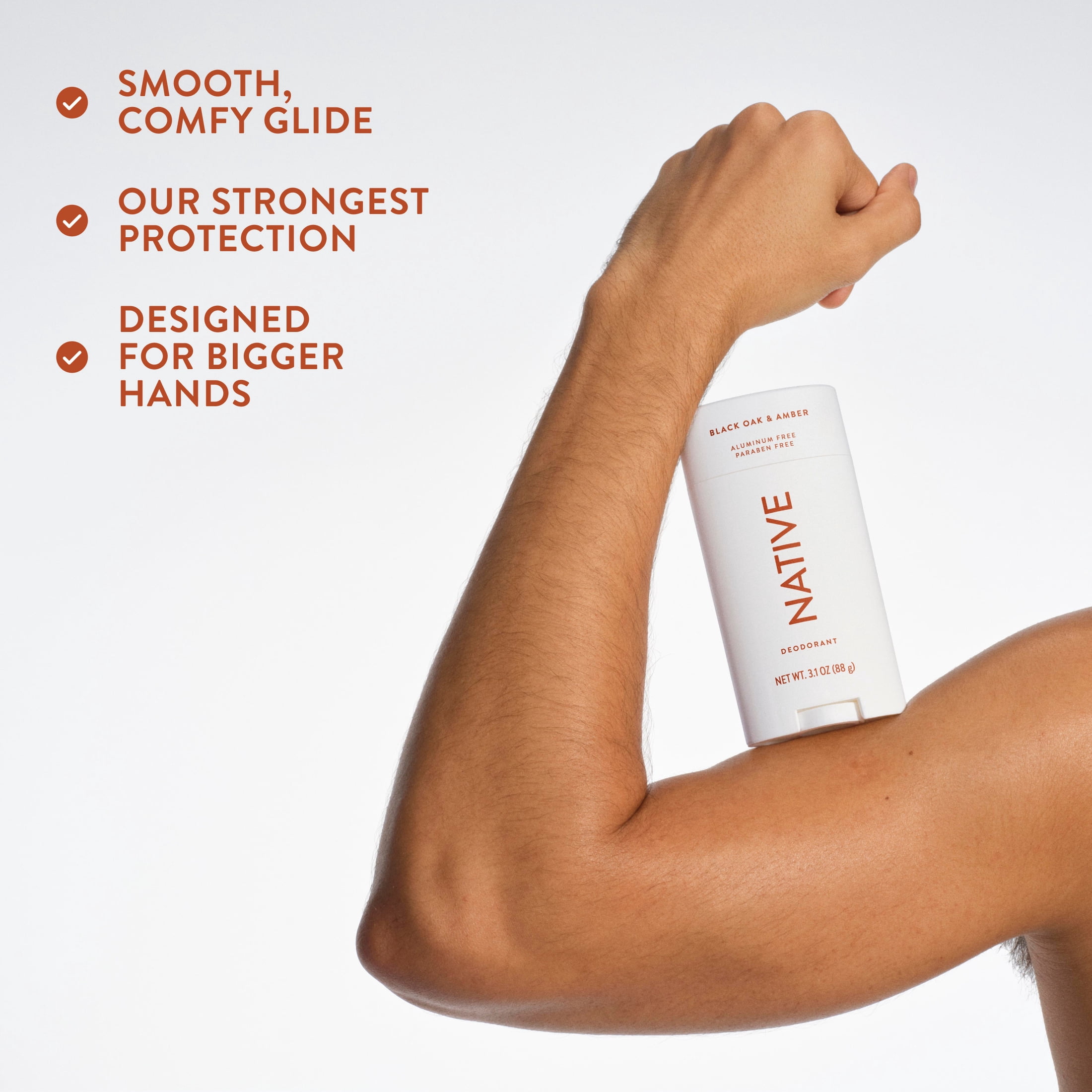 Native Aluminum Free Deodorant For Men, 72 Hour Deodorant, Black Oak & Amber, 3.1oz