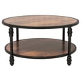 thumbnail image 1 of Rustic 2-Tier Round Coffee Table with Open Storage Shelf – Sturdy Metal Frame, Easy Assembly, Ideal for Modern & Farmhouse Decor, Small 30.5 Inch Classic Color, 1 of 7