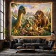 thumbnail image 6 of Floral Garden Family with Dinosaurs Prehistoric Left Long, Mystical Fantasy for Space Lovers, Galaxy Room Decor, Valentine'S Day Gift, Tapestry Wall Hanging for Bedroom and Dorm, 6 of 7