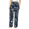 thumbnail image 3 of Sigee Cherry Blossoms on Navy Background Print Women's Soft Pajama Pants - Breathable and Comfortable Lounge Sleep Bottoms with Elastic Waistband and Pockets-XX-Large, 3 of 9