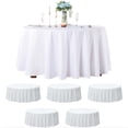 thumbnail image 2 of Mantel redondo blanco con cubierta superpuesta, mantel de tela suave, para bodas, decoración de hoteles, varios tamaños opcionales, 145-335 cm, 2 of 5