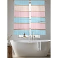 thumbnail image 5 of Pink Blue Wood Grain Sheer Curtains 72 Inch Length 2 Panels Set, Farmhouse Country Shabby Striped Voile Window Treatment Rod Pocket Curtains Sheers Drapes for Bedroom/Living Room/Kitchen 52"x72"x2, 5 of 7