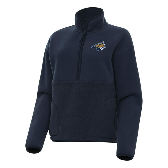 Women's Antigua Navy Montana State Bobcats Figure Half-Zip Pullover Sweatshirt