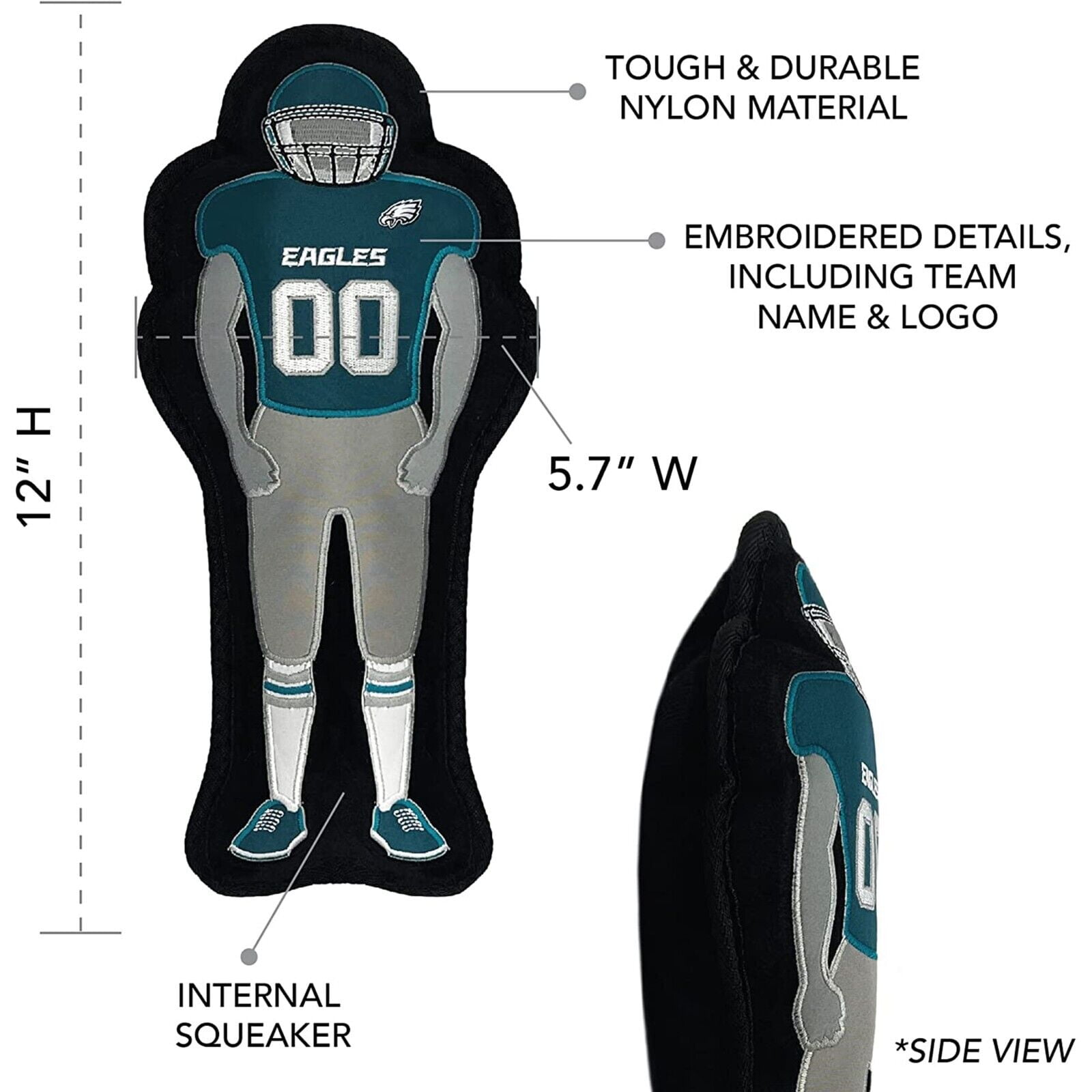 NFL Philadelphia Eagles Athletes Player Pet Dog Toy Premium Quality with Built-in Squeaker Chew Toy