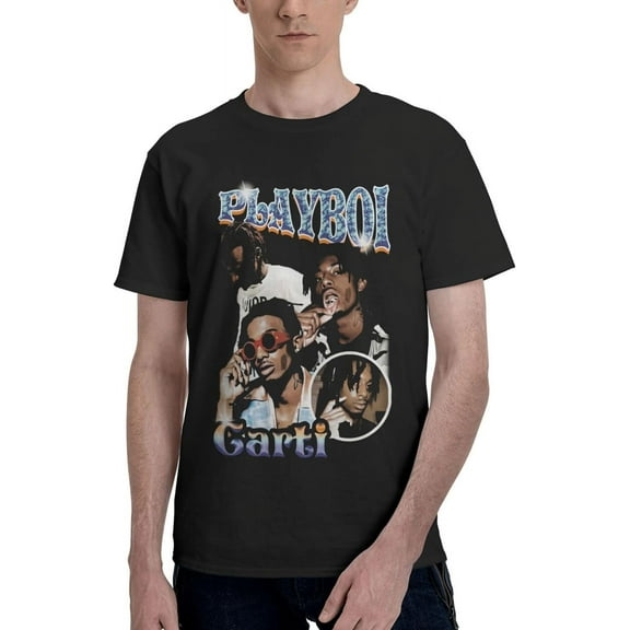 Playboi Rappe Carti Mens Womens Hip Hop Rap Trap Rapper Streetwear Vintage Style T-Shirt Black