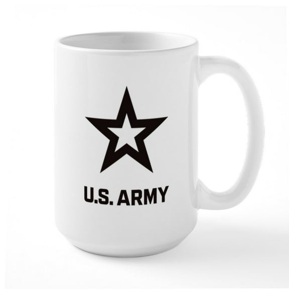 CafePress - U.S. Army® Black Logo Mugs - 15 oz Ceramic Large White Novelty Mug