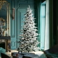 thumbnail image 7 of Vickerman 7.5' Flocked Sierra Fir Slim Artificial Christmas Tree, Warm White Single Mold LED lights, 7 of 7