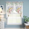 thumbnail image 6 of Swag Valance Curtains for Windows, Spring Floral Pig Light Filtering Kitchen Curtains with Rod Pocket, Weeping Flowers Leaves Farmhouse Watercolor Window Treatment Valances, 36x36 - 2 PCS, 6 of 9