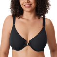 thumbnail image 1 of Sostén DELMIRA Inbarely Plus con cierre frontal y espalda racerback 36B Negro, 1 of 5