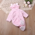 thumbnail image 2 of Qlbmong Toddler Baby Clothes Onesie Fleece Warm Boy Girl Hooded Footed Unisex Infant Cute Newborn Clothes, 2 of 3
