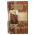 thumbnail image 2 of Mendocino Rust Copper Windowpane Plaid Leaf Fabric Tablecloth, 60x84 Ob, 2 of 3