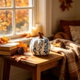 thumbnail image 6 of erdimoy Blue & White Floral Ceramic Pumpkin Decor, Multi‑Size Chinoiserie Fall Pumpkin Tabletop Figurine, Thanksgiving Harvest Season Mantel Shelf Home Ornament, 6 of 6