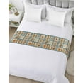 thumbnail image 5 of Xipuska Vintage Starfish Coastal Bed Runners for Cal King Size Bed, Decorative Bed Throws for Foot of Bed, Retro Nautical Shell Seahorse Bed Runner Sofa Throw Bedding Scarf Slipcover for Bedroom, 5 of 6