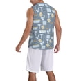 thumbnail image 2 of Xecao Blue Bathroom print basketball shirt for both men and women, a unisex basketball jersey perfect for theme parties-Large, 2 of 6