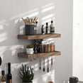 thumbnail image 7 of Floating Shelves - 16 Inch Wall Shelf for Decor & Storage - Wall Mounted Display Shelving with Invisible Heavy-Duty Metal Bracket 2Pack, Walnut, 7 of 7