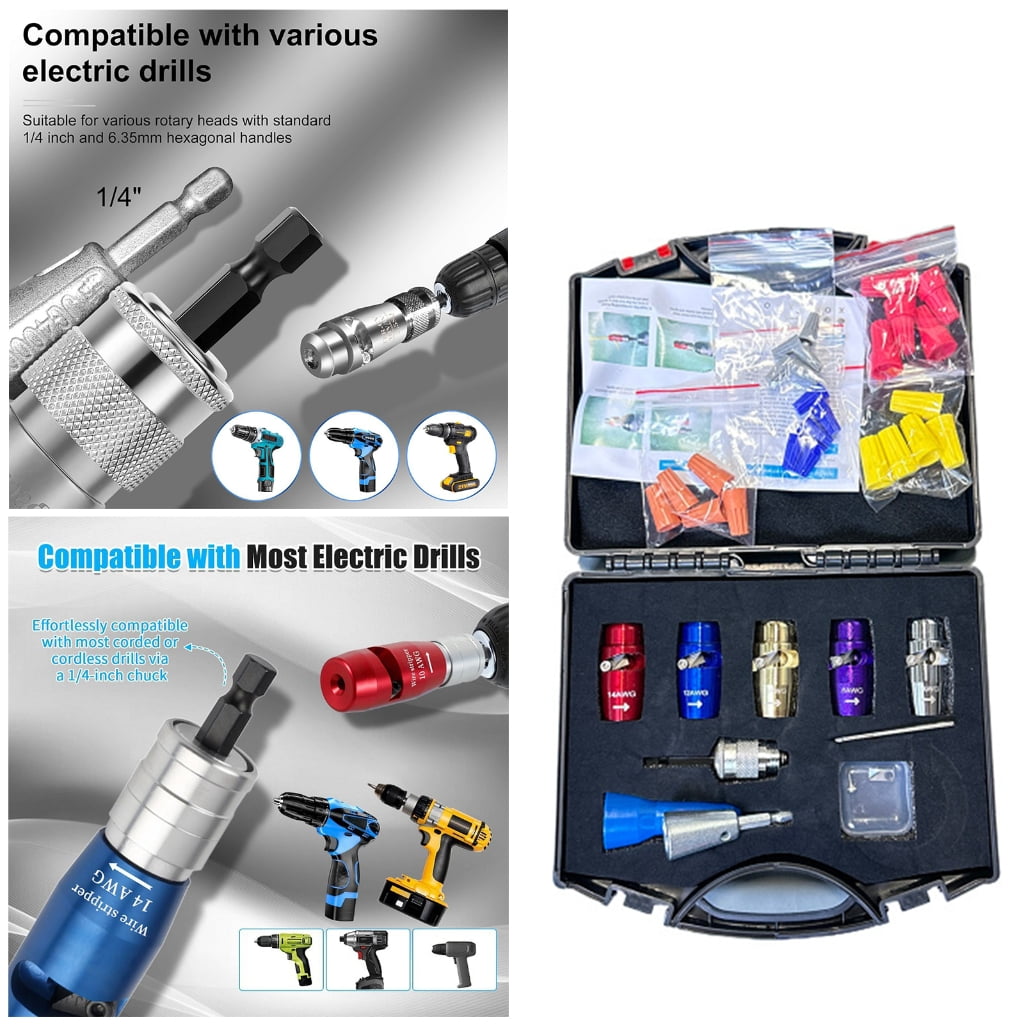 Jesscasday Professional Wire Stripper Set for Electric Drill, Quick Cable Twisting Solution