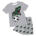 thumbnail image 4 of Kids Clothes Boys Toddler Baby Boy Set Spring Summer Cotton Elastic Print 18-24 Months 2t 3t 4t 5t 6t Tshirt Shorts T-Shirt with Solid 2Pcs Outfit Dinosaur Summer Pajamas Sleepwear Set, 4 of 4