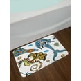 thumbnail image 2 of Mermaid Bath Mat, Artistic Oceanic Figures Sea Horse and Calmar Pattern Drawing Effect, Non-Slip Plush Mat Bathroom Kitchen Laundry Room Decor, 29.5 X 17.5 Inches, Pale Blue Yellow Orange, Ambesonne, 2 of 2