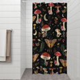 thumbnail image 2 of Red Mushroom Butterfly Black Pattern Shower Curtain 36"x72" ,Bathroom Decorative Shower Curtains Set with 12 Hooks,Modern Waterproof Washable Shower Curtain, 2 of 6