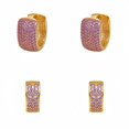 thumbnail image 2 of 14K Gold Plating Earrings for Women Small Chunky Silver Earrings Cubic Zirconia Small Hoop Earrings Silver Hypoallergenic Earrings Small Thick Huggie Hoops Earrings for Jewelry Gifts 2 Pairs, 2 of 9