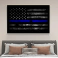 thumbnail image 4 of Thin Blue Line American Flag Canvas Poster Bedroom Decor Sports Landscape Office Room Decor Gift,Frame-style,08x12inch(20x30cm), 4 of 8