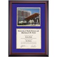 thumbnail image 1 of OCM Diploma Frame for St. Louis College of Pharmacy, Purple/Gold Mat with Residence Hall Photograph, 24" x 17", 1 of 5