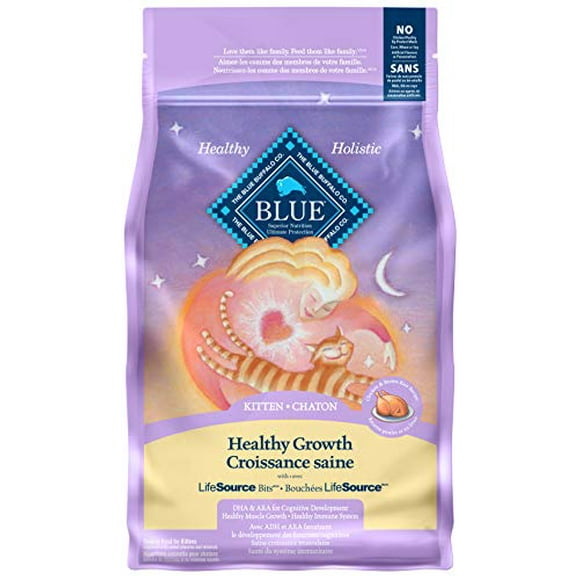 BLUE 802003 Healthy Growth Natural Kitten Dry Cat Food, Chicken and Brown Rice, 7 lb 1 Count