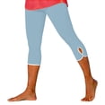 thumbnail image 6 of Women's High Waist Compression Capri Yoga Pants, Side Vent Detail Workout Leggings with Pockets, Plus Size Knee-Length Capri Tights for Gym, Running and Casual Wear Light Blue XL, 6 of 8