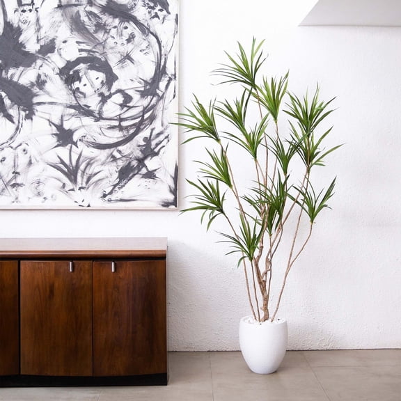 Nearly Natural Artificial Dracaena Potted Tree - 6' - Green