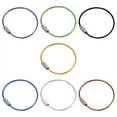 thumbnail image 1 of Abody 10Pcs Colorful Stainless Steel Wire Keychain Rope Key Chain Aircraft Gear Cable Ring Keyring for Outdoor Hiking, 1 of 7