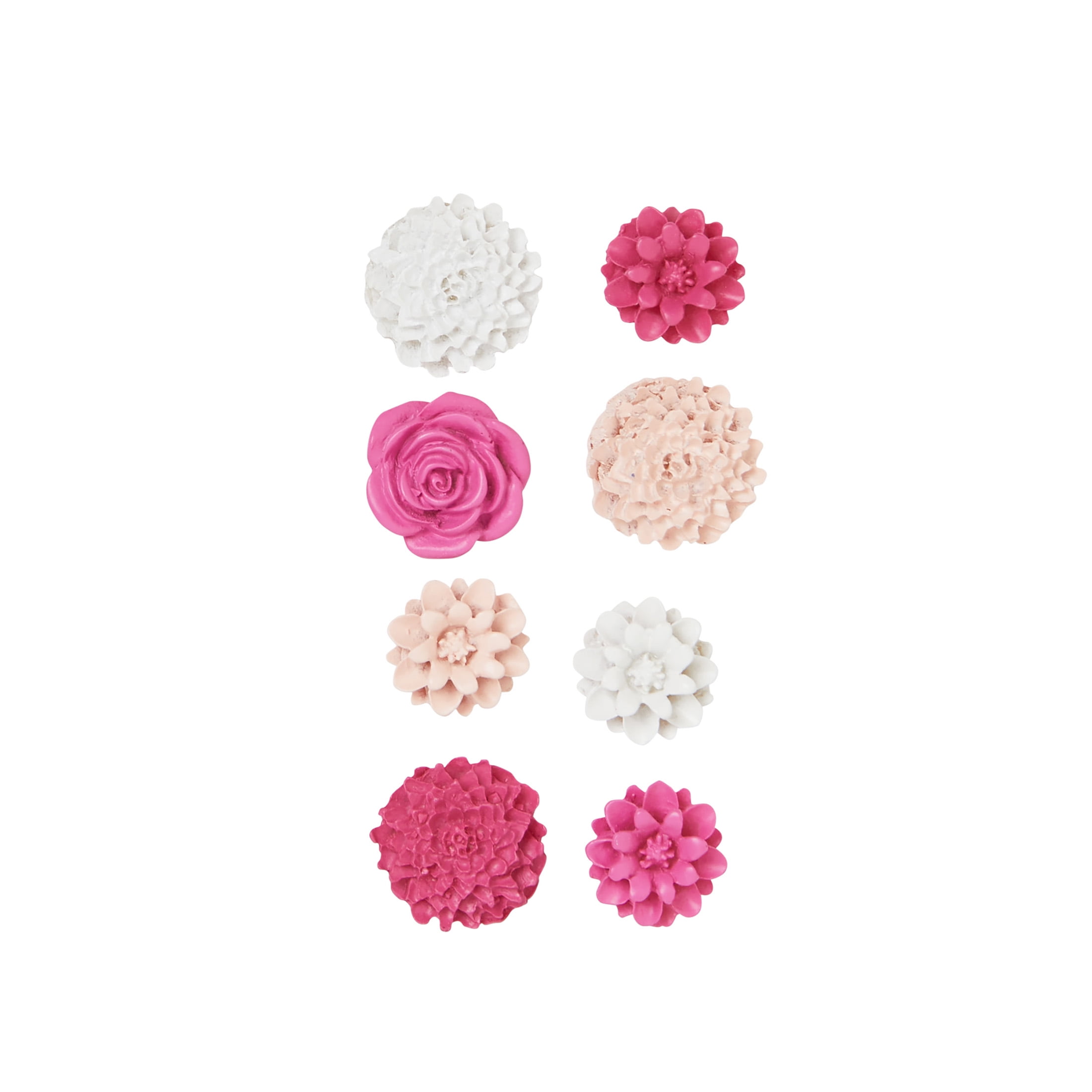 Offray pink blush tin yard resin flower accents are great for wedding, hair clips, scrapbooking, and other craft projects, 8 count, 1 package