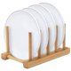 thumbnail image 1 of Estante para platos de madera de bambú, escurridor de platos, escurridor de secado, soporte de almacenamiento, organizador de gabinete de cocina para plato/plato/tazón/taza/tapa de olla/libro oso de fresa Hogar, 1 of 6