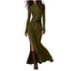 thumbnail image 3 of RKSTN Women's Fishtail Dress Plus Size Elegant Zipper Collar High Waist Irregular Party Tassel Splicing Zipper Dress Womens Casual Solid Slim Fits One Piece Bodysuit Long Fishtail Dresses, 3 of 9