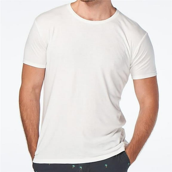 Mens The Manhattan Crewneck Tencel Under T-Shirt, White - 2XL
