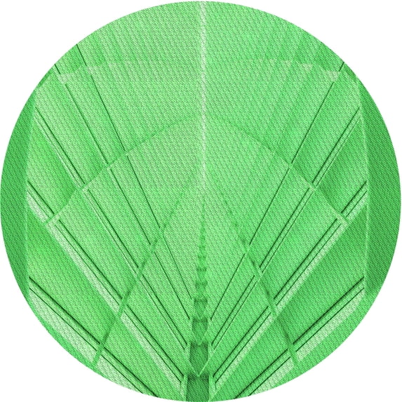 Ahgly Company Machine Washable Indoor Round Transitional Neon Green Area Rugs, 3' Round