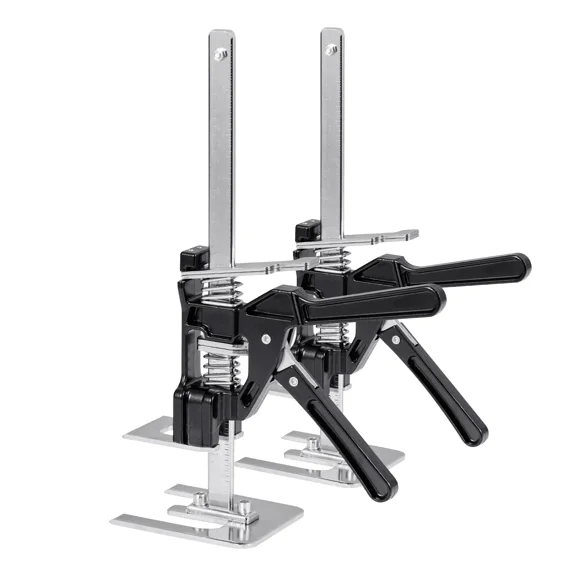 Heavy-Duty Labor-Saving Arm Jack-2 Pack,330 lbs Capacity,Lifts Up to 7.1 Inches,Magnetic Level,Adjustable Height Tool for Doors,Windows,Furniture,Woodworking,Black