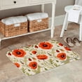 thumbnail image 2 of FJPT Non Slip Flannel Polyester Floor Mat With Poppy Flower Design For Bathroom Kitchen Bedroom Decor 16x24 inch, 2 of 5