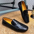 thumbnail image 4 of Men's Casual Loafers Slip On Leather Shoes Lightweight Driving Shoes Moccasins Classic Penny Loafer Flats Boat Shoes Big Size, 4 of 9