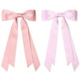 thumbnail image 2 of 2PCS Silky Satin Hair Bows Hair Clips,Decorative Hair Clips Ribbon Accessories Ponytail Holder Slides Metal Clips French Barrette Hair Bow for Women Girls Toddlers Teens Kids (Light Pink), 2 of 4