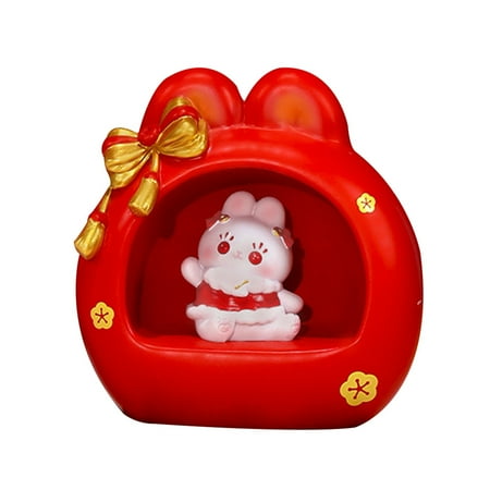 

MCat Bedside Lamp Battery-operated Soft Lighting Cartoon Shape Energy-saving Flicker Free Decorative Resin 3D Cartoon Bunny LED Night Light Desktop Statue Home Supplies