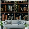 thumbnail image 4 of Autua Vintage bookshelf tapestry Medieval art book tapestry Wall hung Gothic dark academic vintage library background tapestry Bedroom living room Dormitory Study classroom 40x30inch, 4 of 6