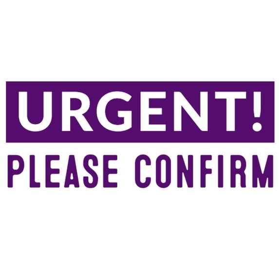 Printtoo Urgent Please Confirm Self Inking Rubber Stamp Pre-Inked Office Stamp- Home Office Business Stationery, 47 x 20 mm Purple