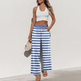 thumbnail image 6 of Delayuji Women's Wide Leg Pants Striped Printed Palazzo Pants High Waisted Casual Loose Straight Leg Pants with Pockets Womens Trousers, 6 of 6