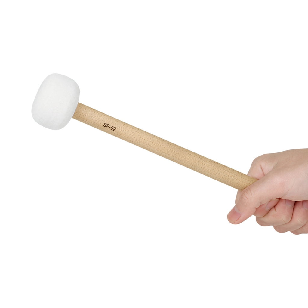 Yokua 7 Pcs Wood Handle Drum Stick Singing Bowl Mallet Soft Felt Head Drumsticks