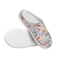 thumbnail image 3 of Fotbe Passport Stamp Pattern Women's Fuzzy Curly Fur Memory Foam Loafer Slippers Indoor Outdoor Slippers Winter Home Shoes-35/36, 3 of 7