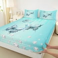 thumbnail image 3 of Castle Fairy Flying Butterflies Girl Boy Full Size Sheets 4-Piece,Bling Crystal Glitter Breathable Bed Sheets,Dreamy Princess Lightweight Sheet Sets,Lightweight Room Decor, 3 of 7