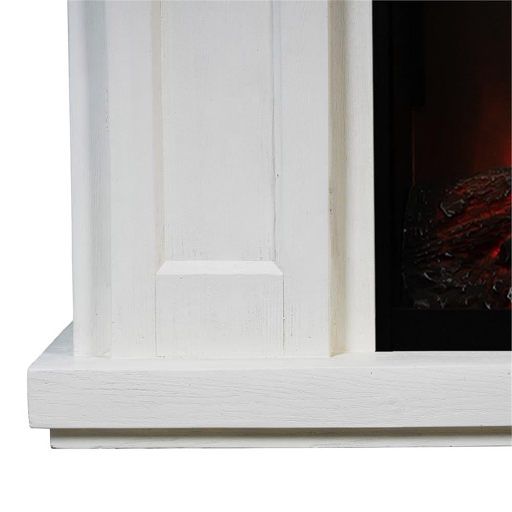 LIVILAND 48" Magnesium Oxide Freestanding Electric Fireplace with Mantel - White