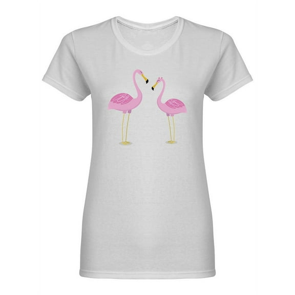 Funny Cute Flamingo Shaped T-Shirt Women -Image by Shutterstock, Female Medium